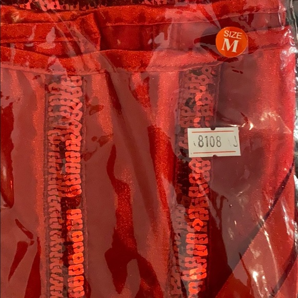 New! Sexy Showgirl Sequin Corset Size Medium Red - Picture 3 of 4